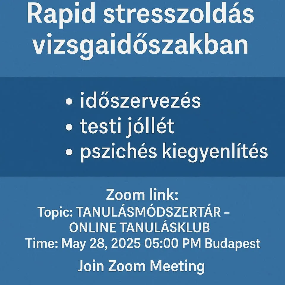 Rapid stresszoldás vizsgaidőszakban